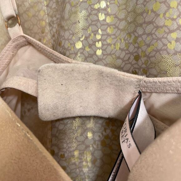 Victorias Secret Dream Angels Light Pink Gold Metallic Push Up Bra 34D - Picture 5 of 10